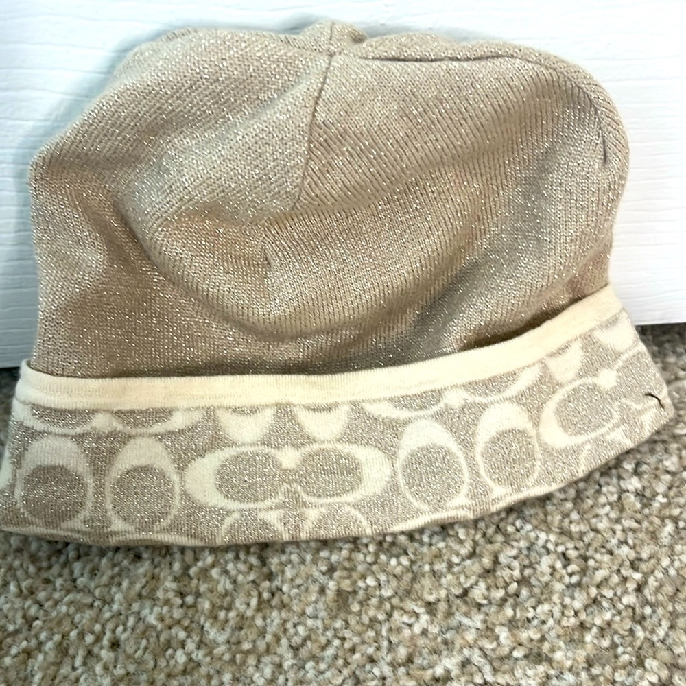 Beautiful sparkly authentic Coach beanie. Excellent condition
